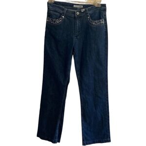 CHICO'S platinum ladies bedazzled jeans 1 short